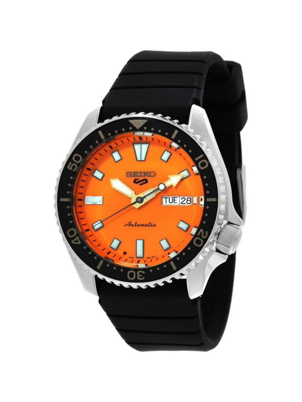 NWT Authentic Seiko 5 Sports Automatic Orange Dial Men's Watch